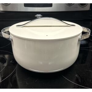 Caraway Non-Stick Ceramic Round Cookware Dutch Oven Pot With Lid - 6.5qt Cream